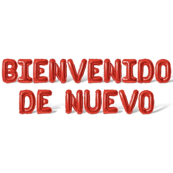 Letter Balloons - BIENVENIDO DE NUEVO 16" Inch Alphabet Letters Foil Mylar Balloon Welcome Back Party Banner (Red)