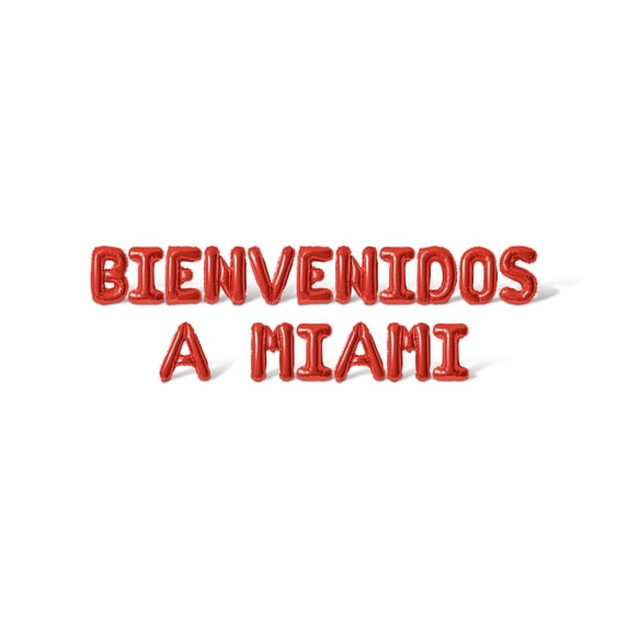 Letter Balloons - BIENVENIDOS A MIAMI 16" Inch Alphabet Letters Foil Mylar Balloon Bachelorette or Bridal Shower Party Banner (Red)