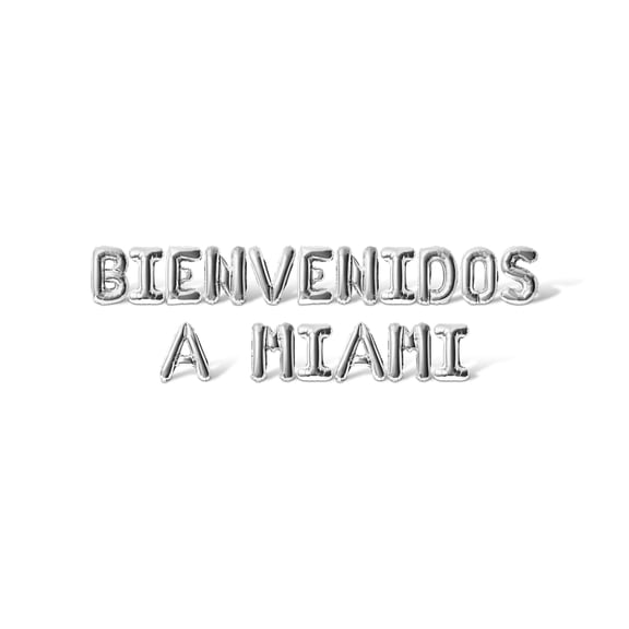Letter Balloons - BIENVENIDOS A MIAMI 16" Inch Alphabet Letters Foil Mylar Balloon Bachelorette or Bridal Shower Party Banner (Silver)