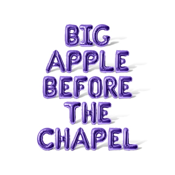 Letter Balloons - BIG APPLE BEFORE THE CHAPEL 16" Inch Alphabet Letters Foil Mylar Balloon Bachelorette or Bridal Shower Party Banner (Purple)