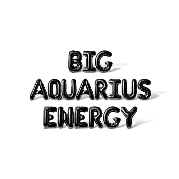 Letter Balloons - BIG AQUARIUS ENERGY 16" Inch Alphabet Letters Foil Mylar Balloon Birthday Party Banner (Black)