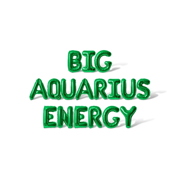 Letter Balloons - BIG AQUARIUS ENERGY 16" Inch Alphabet Letters Foil Mylar Balloon Birthday Party Banner (Green)