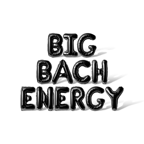Letter Balloons - BIG BACH ENERGY 16" Inch Alphabet Letters Foil Mylar Balloon Bachelorette or Bridal Shower Party Banner (Black)