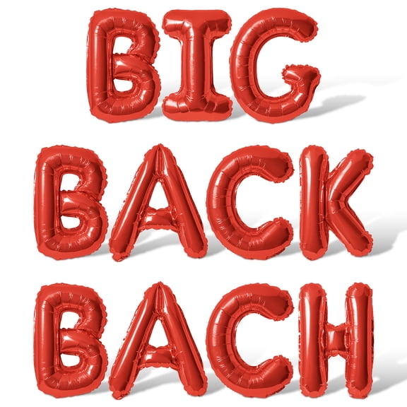 Letter Balloons - BIG BACK BACH 16" Inch Alphabet Letters Foil Mylar Balloon Bachelorette Party Banner (Red)