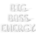 thumbnail image 1 of Letter Balloons - BIG BOSS ENERGY 16" Inch Alphabet Letters Foil Mylar Balloon Boss Day Party Banner (White), 1 of 5