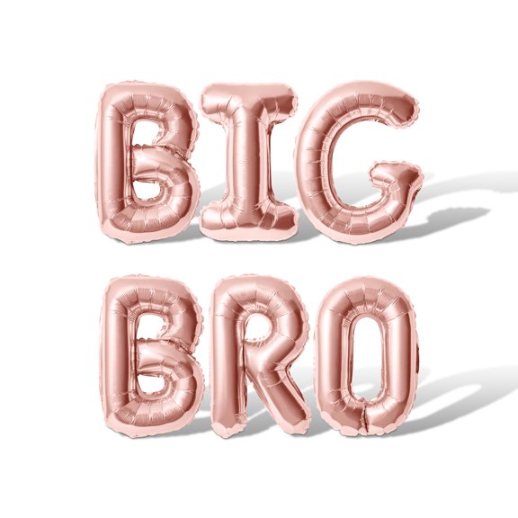Letter Balloons - BIG BRO 16" Inch Alphabet Letters Foil Mylar Balloon Baby Shower Party Banner (Rose Gold)