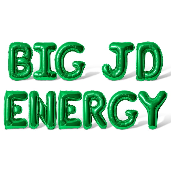 Letter Balloons - BIG JD ENERGY 16" Inch Alphabet Letters Foil Mylar Balloon Law School Graduation Party Banner (Green)
