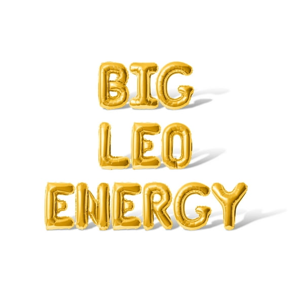 Letter Balloons - BIG LEO ENERGY 16" Inch Alphabet Letters Foil Mylar Balloon Birthday Party Banner (Gold)