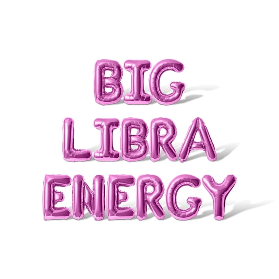 Letter Balloons - BIG LIBRA ENERGY 16" Inch Alphabet Letters Foil Mylar Balloon Birthday Party Banner (Pink)