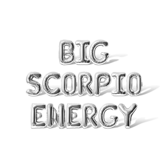 Letter Balloons - BIG SCORPIO ENERGY 16" Inch Alphabet Letters Foil Mylar Balloon Birthday Party Banner (Silver)