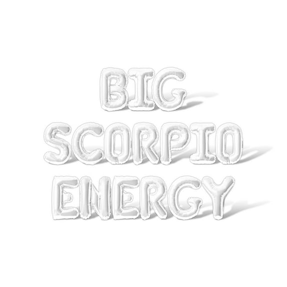 Letter Balloons - BIG SCORPIO ENERGY 16" Inch Alphabet Letters Foil Mylar Balloon Birthday Party Banner (White)
