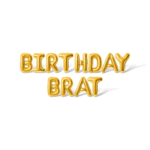 Letter Balloons - BIRTHDAY BRAT 16" Inch Alphabet Letters Foil Mylar Balloon Birthday Party Banner (Gold)