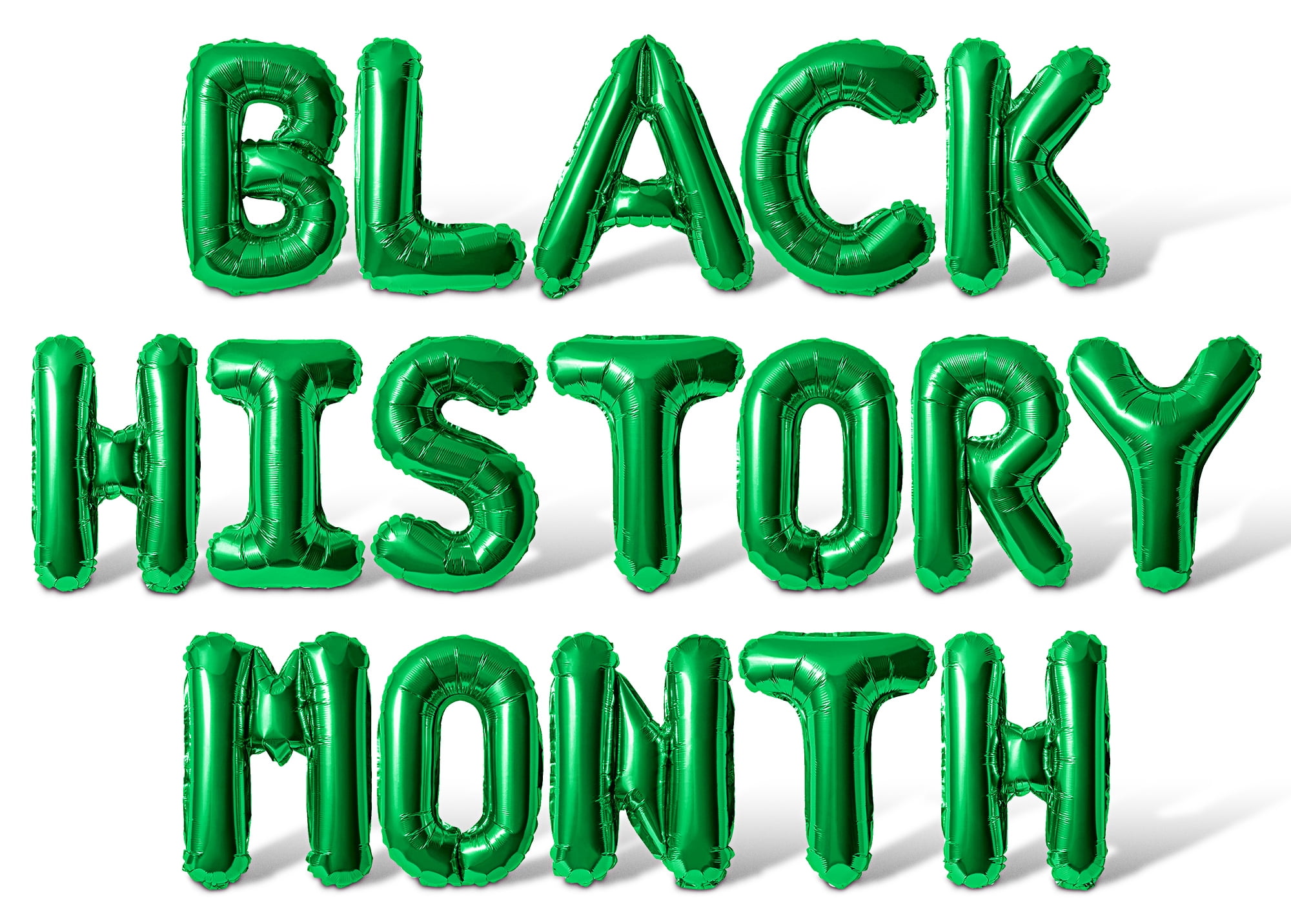 Letter Balloons - BLACK HISTORY MONTH 16" Inch Alphabet Letters Foil Mylar Balloon Black History Month Party Banner (Green)