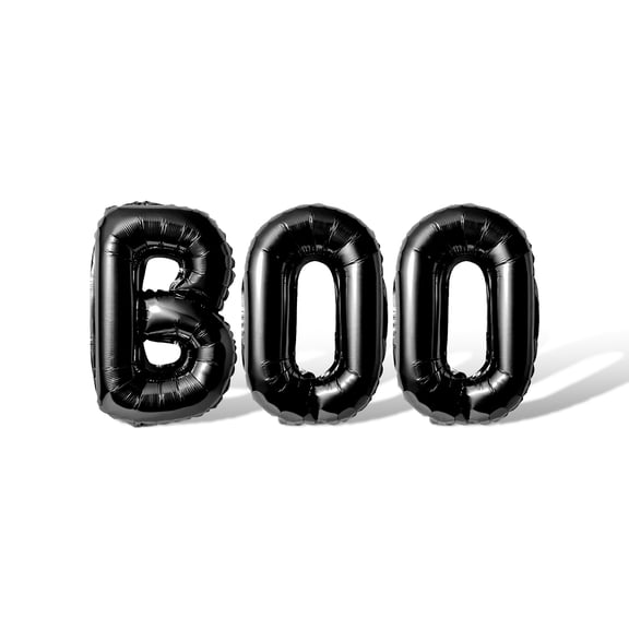 Letter Balloons - BOO 16" Inch Alphabet Letters Foil Mylar Balloon Halloween Party Banner (Black)