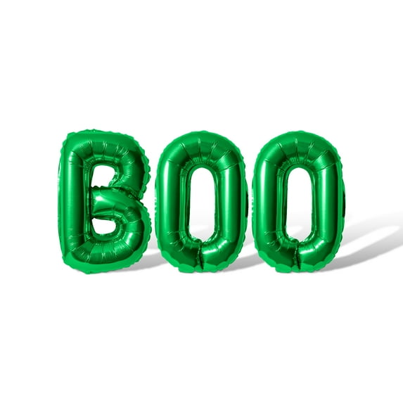 Letter Balloons - BOO 16" Inch Alphabet Letters Foil Mylar Balloon Halloween Party Banner (Green)