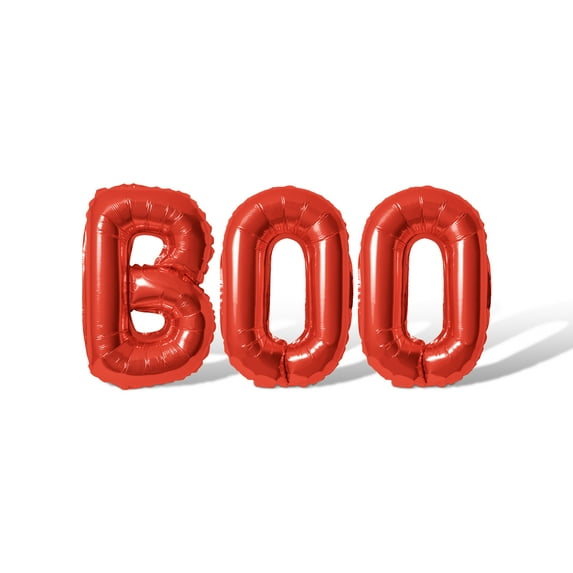 Letter Balloons - BOO 16" Inch Alphabet Letters Foil Mylar Balloon Halloween Party Banner (Red)