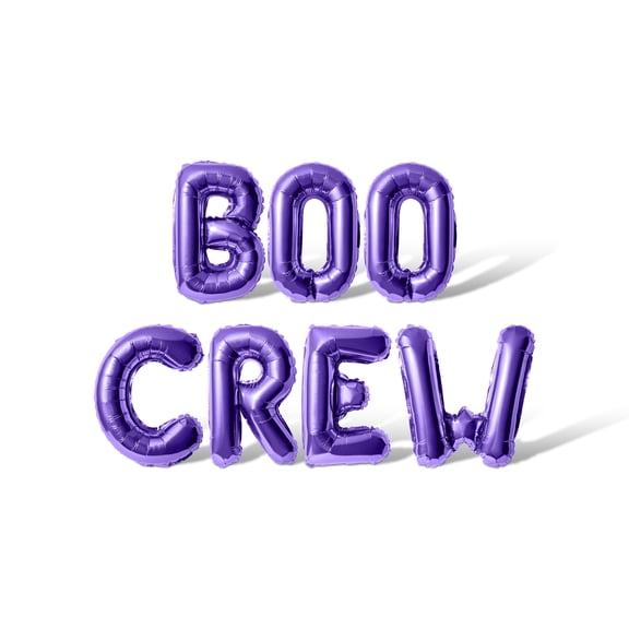 Letter Balloons - BOO CREW 16" Inch Alphabet Letters Foil Mylar Balloon Halloween Party Banner (Purple)