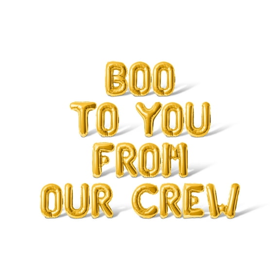 Letter Balloons - BOO TO YOU FROM OUR CREW 16" Inch Alphabet Letters Foil Mylar Balloon Halloween Party Banner (Gold)