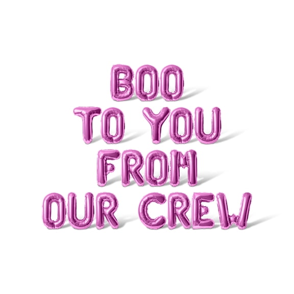 Letter Balloons - BOO TO YOU FROM OUR CREW 16" Inch Alphabet Letters Foil Mylar Balloon Halloween Party Banner (Pink)
