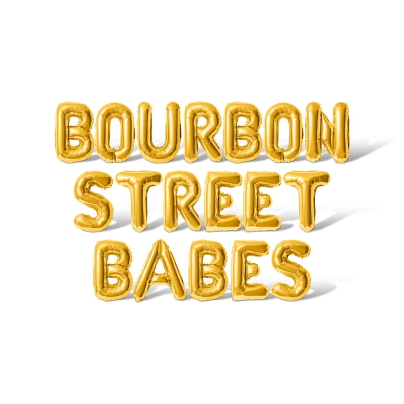 Letter Balloons - BOURBON STREET BABES 16" Inch Alphabet Letters Foil Mylar Balloon Bachelorette or Bridal Shower Party Banner (Gold)