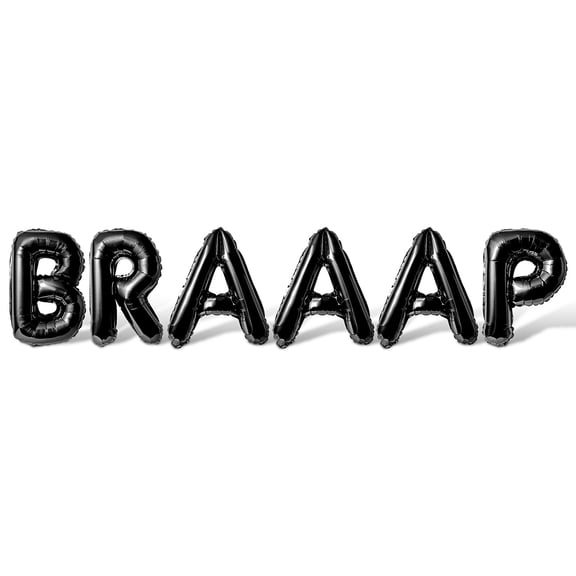 Letter Balloons - BRAAAP 16" Inch Alphabet Letters Foil Mylar Balloon Birthday Party Banner (Black)