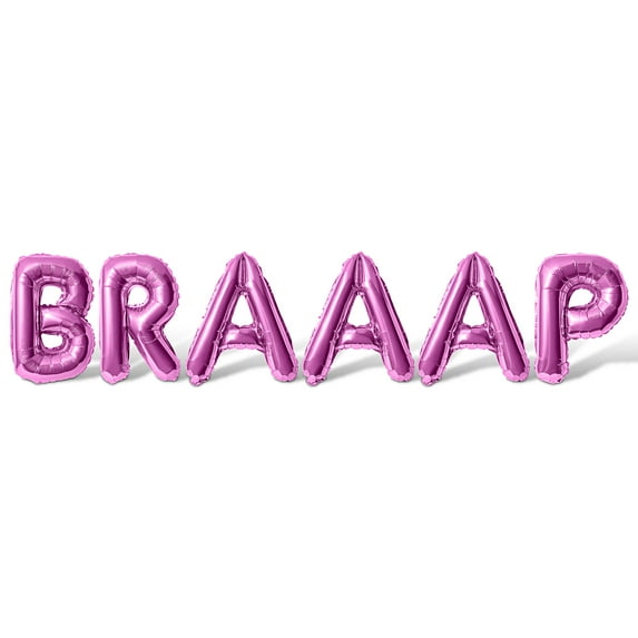 Letter Balloons - BRAAAP 16" Inch Alphabet Letters Foil Mylar Balloon Birthday Party Banner (Pink)