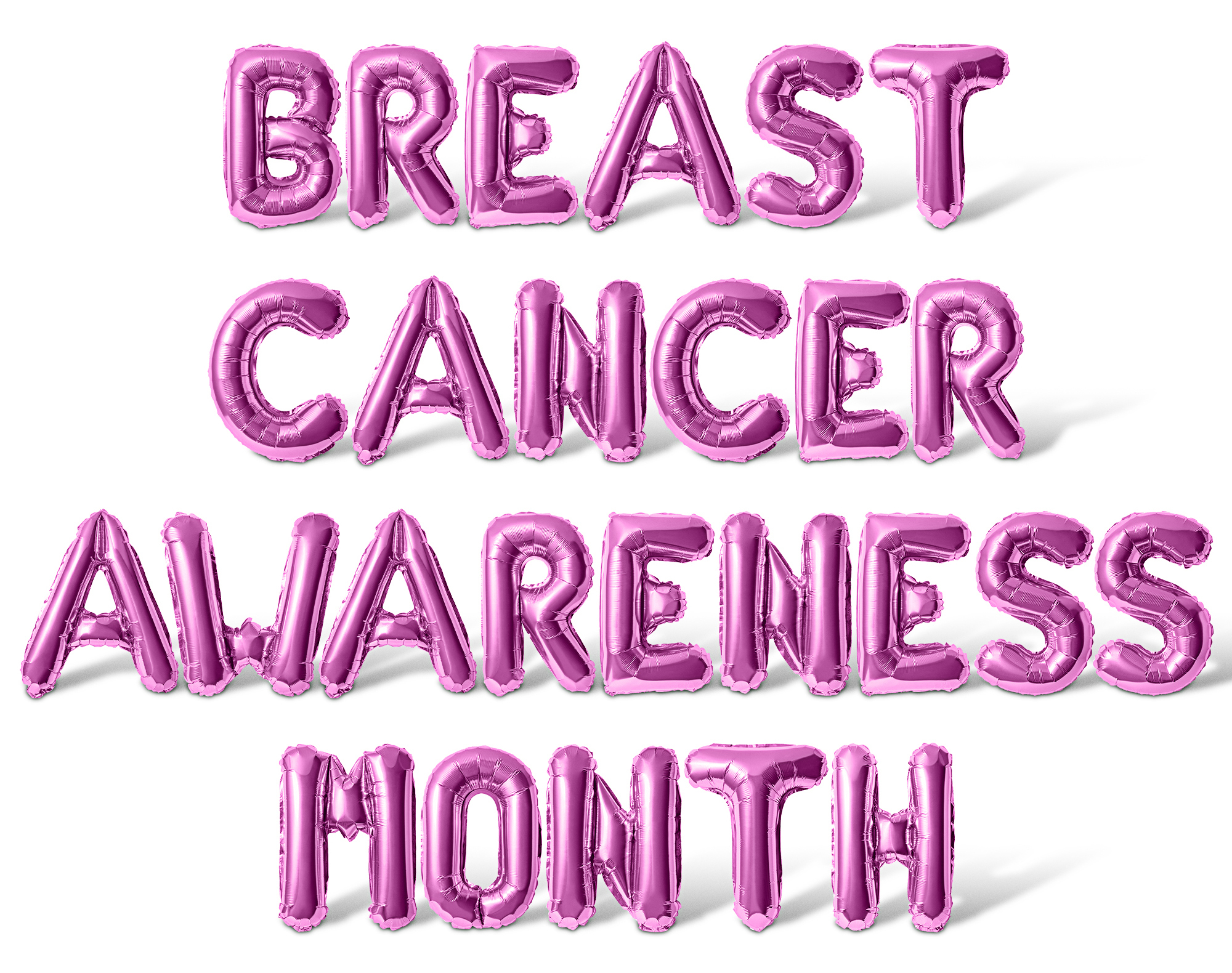 Letter Balloons - BREAST CANCER AWARENESS MONTH 16" Inch Alphabet Letters Foil Mylar Balloon Breast Cancer Awareness Month Party Banner (Pink)
