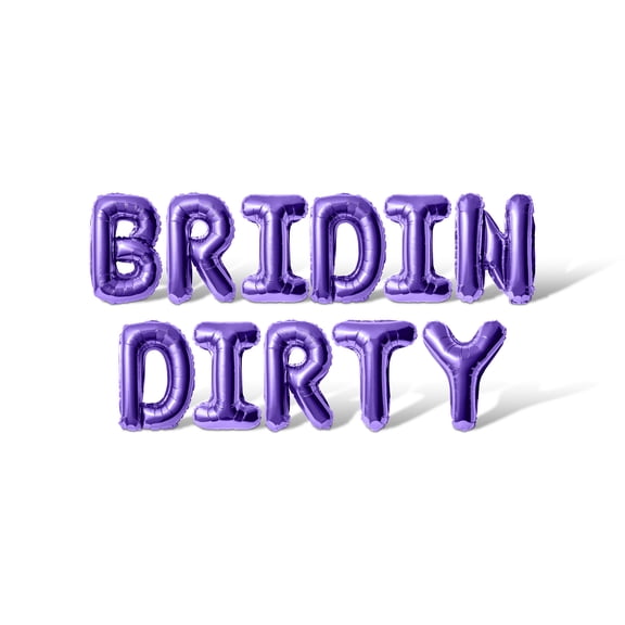 Letter Balloons - BRIDIN DIRTY 16" Inch Alphabet Letters Foil Mylar Balloon Bachelorette or Bridal Shower Party Banner (Purple)