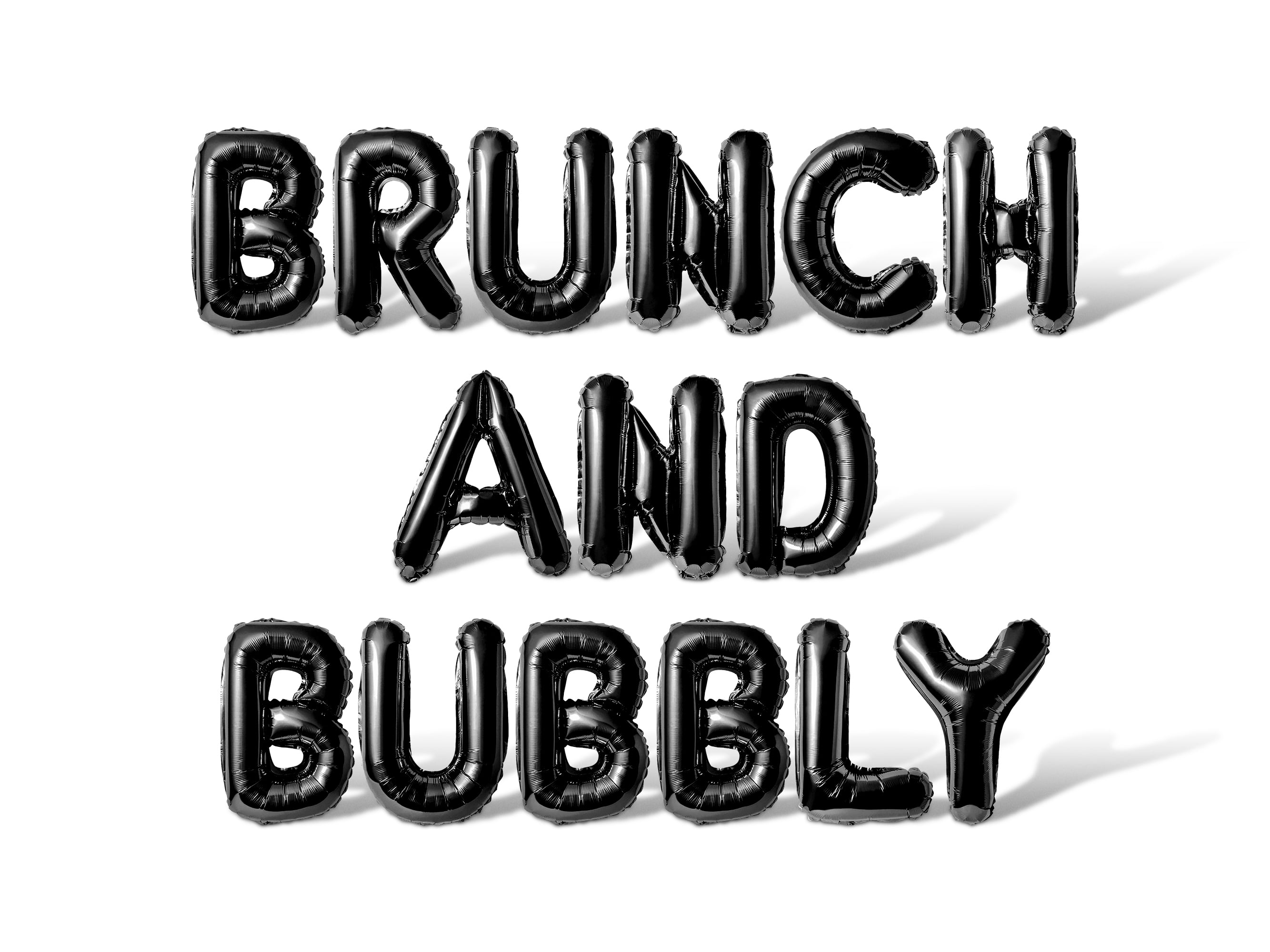 Letter Balloons - BRUNCH AND BUBBLY 16" Inch Alphabet Letters Foil Mylar Balloon Bachelorette or Bridal Shower Party Banner (Black)