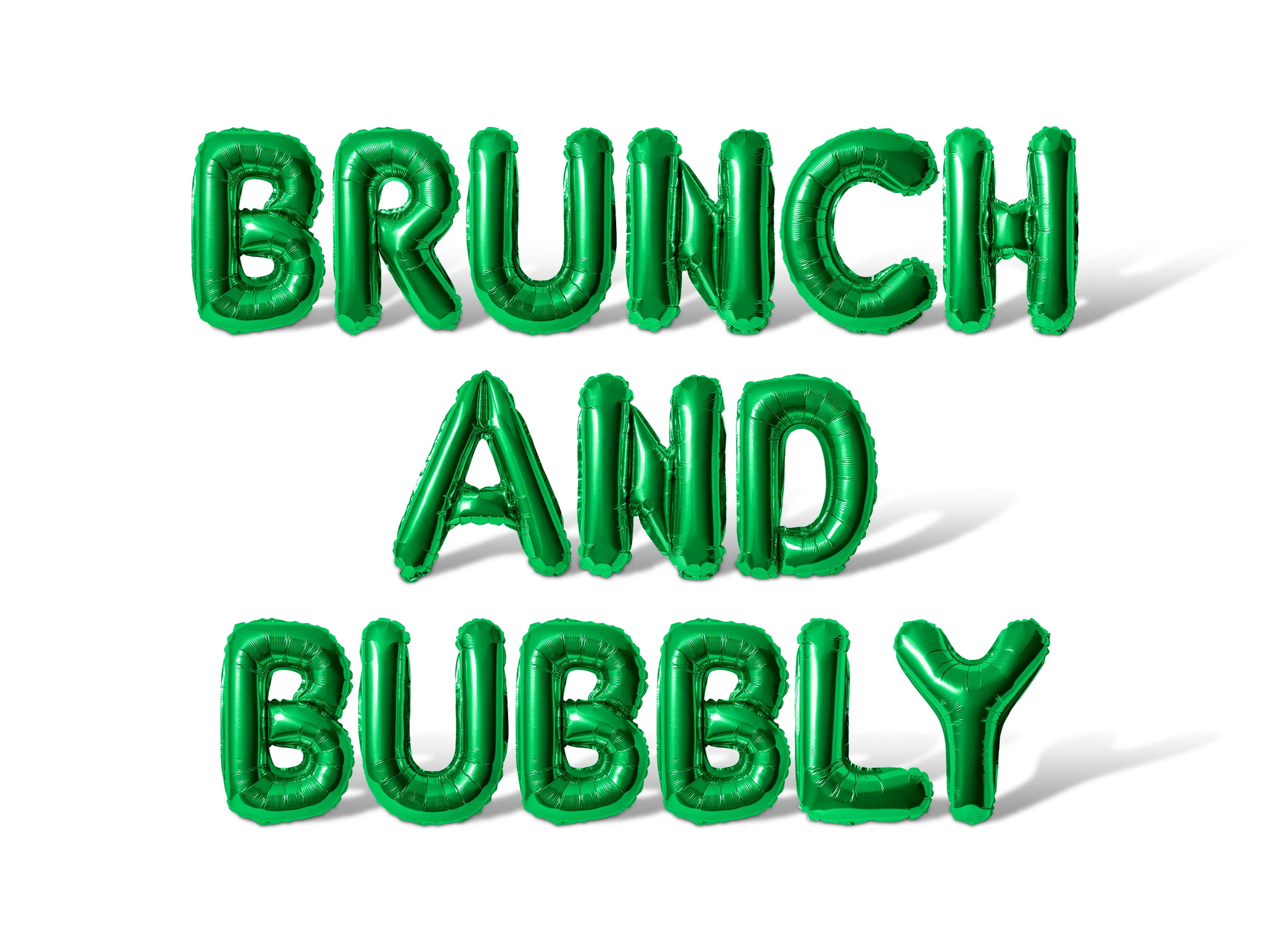Letter Balloons - BRUNCH AND BUBBLY 16" Inch Alphabet Letters Foil Mylar Balloon Bachelorette or Bridal Shower Party Banner (Green)