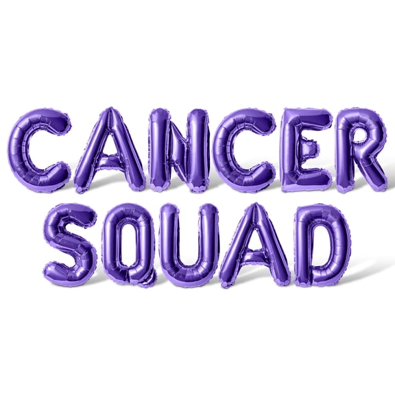 Letter Balloons - CANCER PARTY 16" Inch Alphabet Letters Foil Mylar Balloon Cancer Birthday Party Banner (Purple)