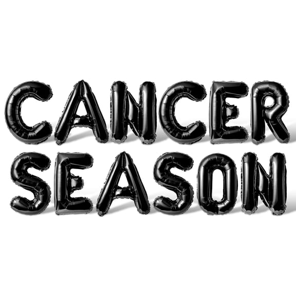 Letter Balloons - CANCER SEASON 16" Inch Alphabet Letters Foil Mylar Balloon Cancer Birthday Party Banner (Black)