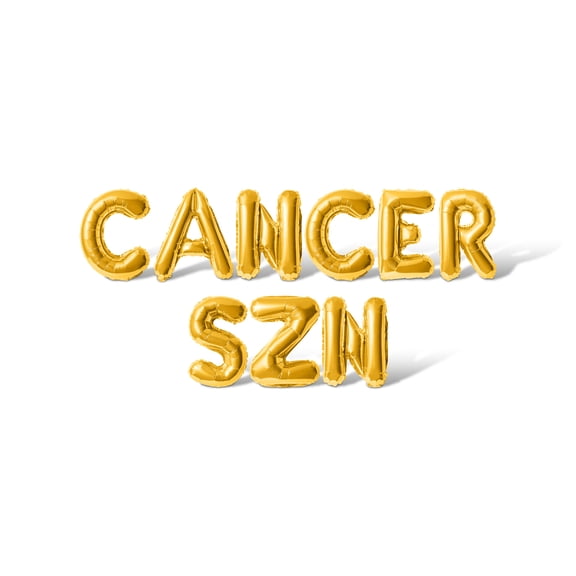 Letter Balloons - CANCER SZN 16" Inch Alphabet Letters Foil Mylar Balloon Birthday Party Banner (Gold)