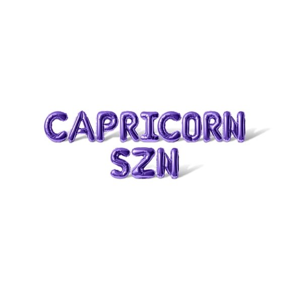 Letter Balloons - CAPRICORN SZN 16" Inch Alphabet Letters Foil Mylar Balloon Birthday Party Banner (Purple)