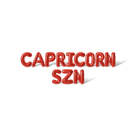 Letter Balloons - CAPRICORN SZN 16" Inch Alphabet Letters Foil Mylar Balloon Birthday Party Banner (Red)