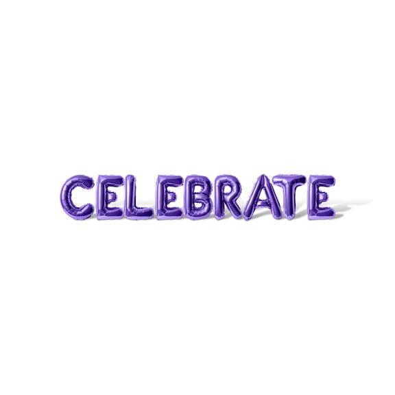 Letter Balloons - CELEBRATE 16" Inch Alphabet Letters Foil Mylar Balloon Birthday Party Banner (Purple)