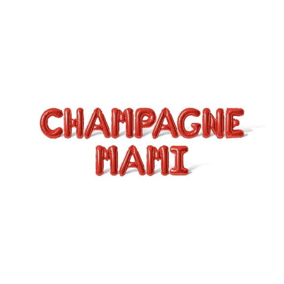 Letter Balloons - CHAMPAGNE MAMI 16" Inch Alphabet Letters Foil Mylar Balloon Bachelorette or Bridal Shower Party Banner (Red)