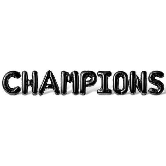Letter Balloons - CHAMPIONS 16" Inch Alphabet Letters Foil Mylar Balloon State Champions Party Banner (Black)