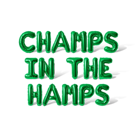 Letter Balloons - CHAMPS IN THE HAMPS 16" Inch Alphabet Letters Foil Mylar Balloon Bachelorette or Bridal Shower Party Banner (Green)