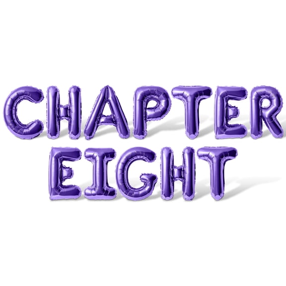 Letter Balloons - CHAPTER EIGHT 16" Inch Alphabet Letters Foil Mylar Balloon 8th Birthday Party Banner (Purple)