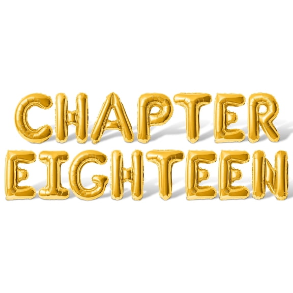 Letter Balloons - CHAPTER EIGHTEEN 16" Inch Alphabet Letters Foil Mylar Balloon 18th Birthday Party Banner (Gold)