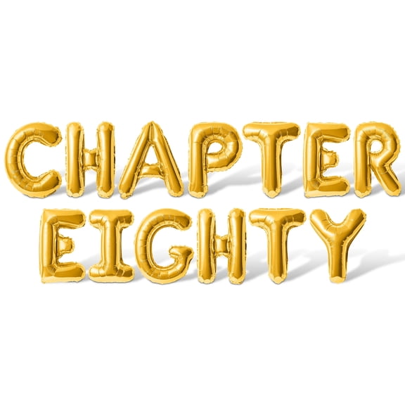 Letter Balloons - CHAPTER EIGHTY 16" Inch Alphabet Letters Foil Mylar Balloon 80th Birthday Party Banner (Gold)