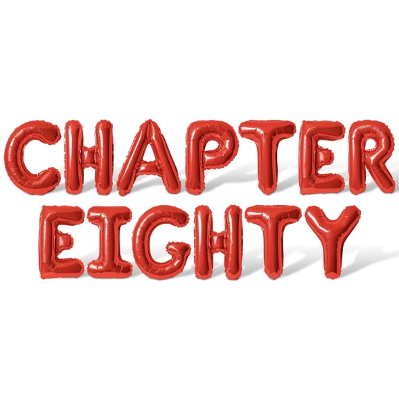 Letter Balloons - CHAPTER EIGHTY 16" Inch Alphabet Letters Foil Mylar Balloon 80th Birthday Party Banner (Red)