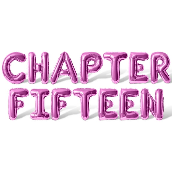Letter Balloons - CHAPTER FIFTEEN 16" Inch Alphabet Letters Foil Mylar Balloon 15th Birthday Party Banner (Pink)