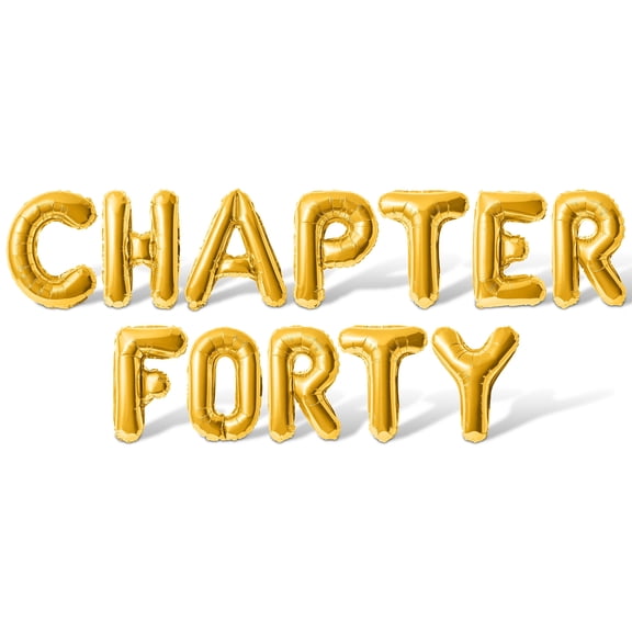 Letter Balloons - CHAPTER FORTY 16" Inch Alphabet Letters Foil Mylar Balloon 40th Birthday Party Banner (Gold)
