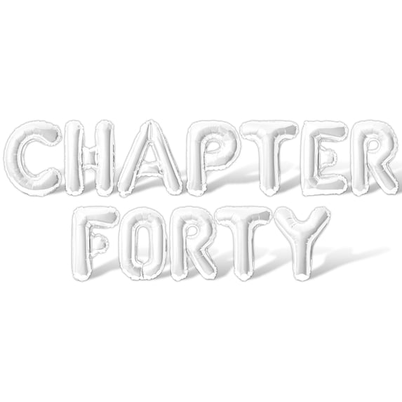 Letter Balloons - CHAPTER FORTY 16" Inch Alphabet Letters Foil Mylar Balloon 40th Birthday Party Banner (White)