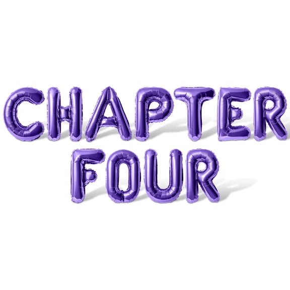 Letter Balloons - CHAPTER FOUR 16" Inch Alphabet Letters Foil Mylar Balloon 4th Birthday Party Banner (Purple)