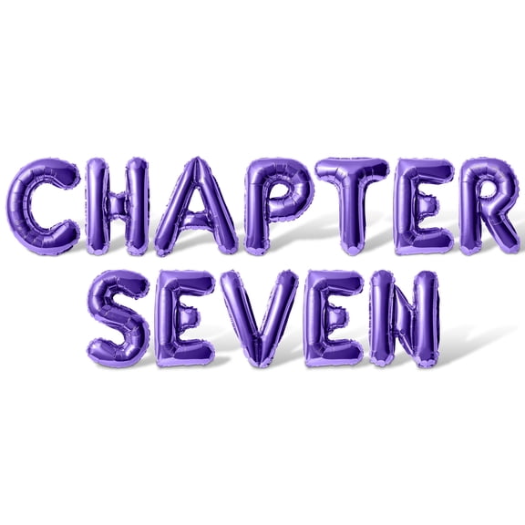 Letter Balloons - CHAPTER SEVEN 16" Inch Alphabet Letters Foil Mylar Balloon 7th Birthday Party Banner (Purple)