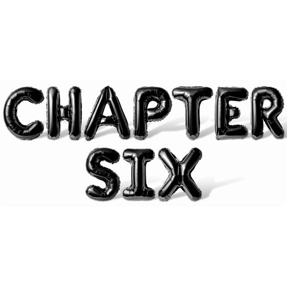 Letter Balloons - CHAPTER SIX 16" Inch Alphabet Letters Foil Mylar Balloon 6th Birthday Party Banner (Black)