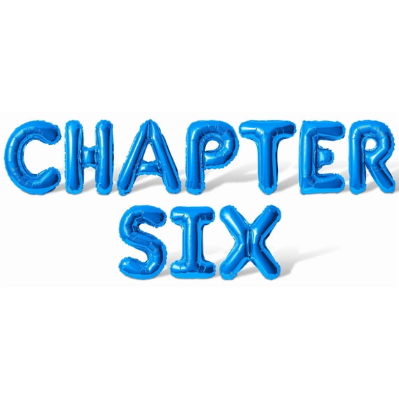 Letter Balloons - CHAPTER SIX 16" Inch Alphabet Letters Foil Mylar Balloon 6th Birthday Party Banner (Blue)